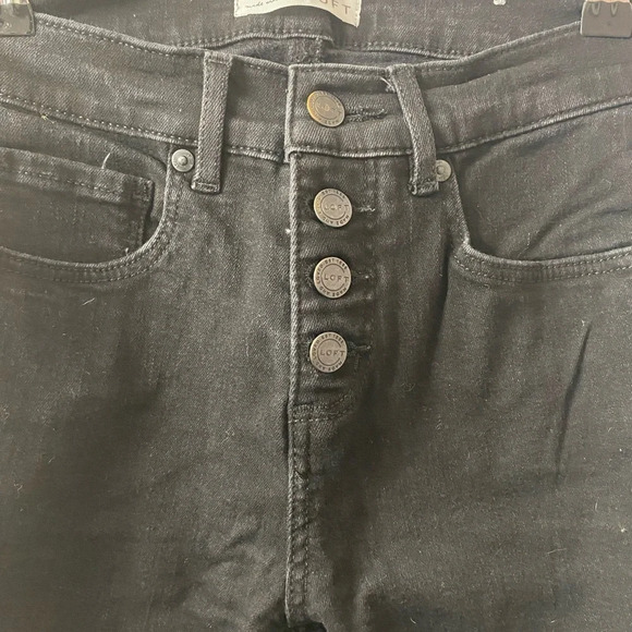 LOFT Petite Button Up Skinny Denim - Picture 3 of 6